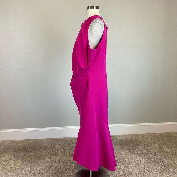 Eliza J Women's High Low A-Line Sleeveless Cocktail Dress Colorful Pink Size 20W - Picture 4 of 13